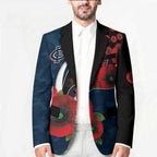 Carlton Blues ANZAC Personalised Blazer Lest We Forget Poppy Camo