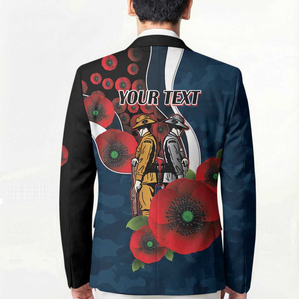 Carlton Blues ANZAC Personalised Blazer Lest We Forget Poppy Camo