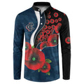 Carlton Blues ANZAC Personalised Button Sweatshirt Lest We Forget Poppy Camo