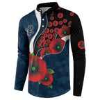 Carlton Blues ANZAC Personalised Button Sweatshirt Lest We Forget Poppy Camo