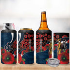 Carlton Blues ANZAC Personalised 4 in 1 Can Cooler Tumbler Lest We Forget Poppy Camo