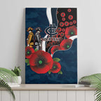 Carlton Blues ANZAC Personalised Canvas Wall Art Lest We Forget Poppy Camo
