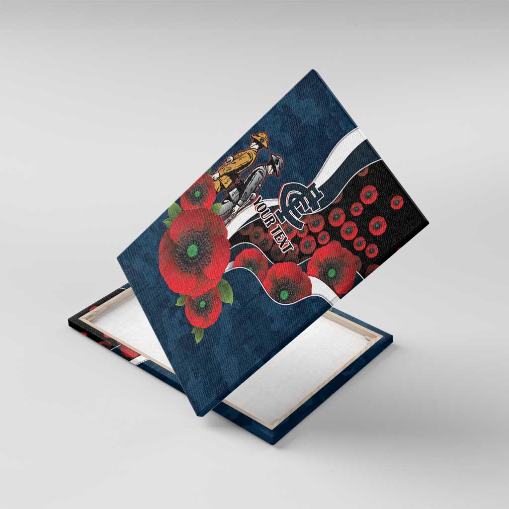 Carlton Blues ANZAC Personalised Canvas Wall Art Lest We Forget Poppy Camo