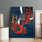 Carlton Blues ANZAC Personalised Canvas Wall Art Lest We Forget Poppy Camo