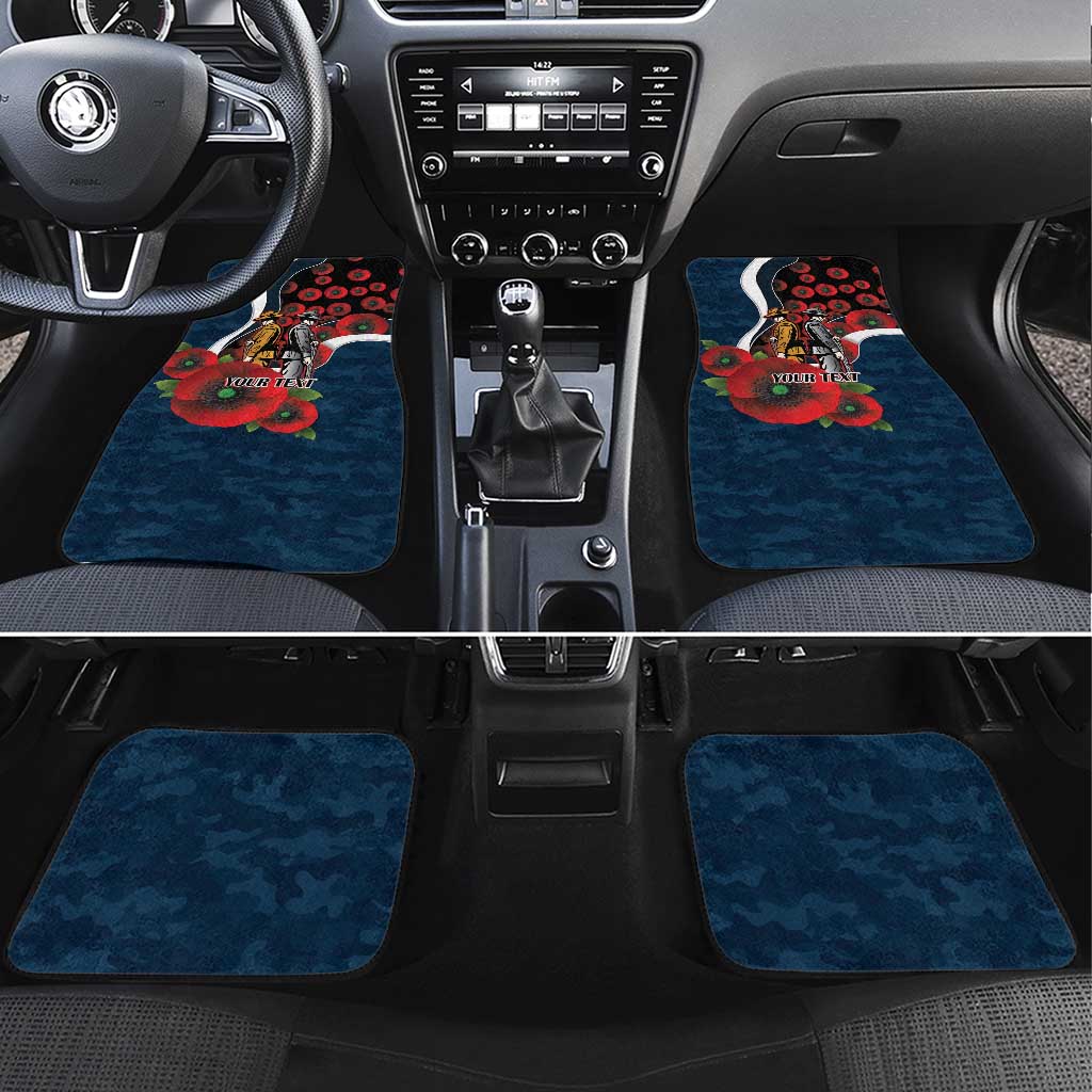 Carlton Blues ANZAC Personalised Car Mats Lest We Forget Poppy Camo