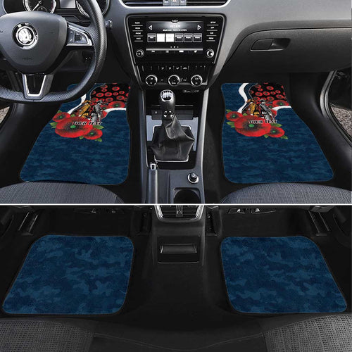 Carlton Blues ANZAC Personalised Car Mats Lest We Forget Poppy Camo