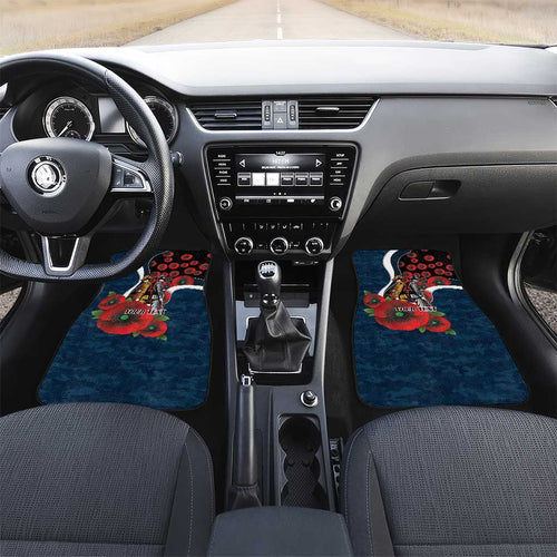 Carlton Blues ANZAC Personalised Car Mats Lest We Forget Poppy Camo