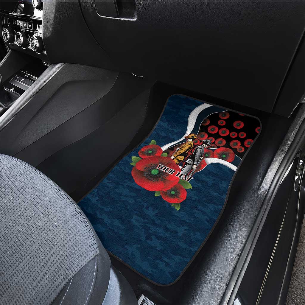 Carlton Blues ANZAC Personalised Car Mats Lest We Forget Poppy Camo