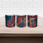 Carlton Blues ANZAC Personalised Ceramic Mug Lest We Forget Poppy Camo