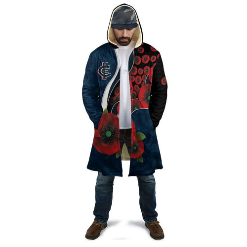 Carlton Blues ANZAC Personalised Cloak Lest We Forget Poppy Camo