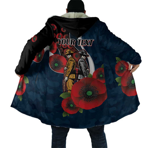 Carlton Blues ANZAC Personalised Cloak Lest We Forget Poppy Camo