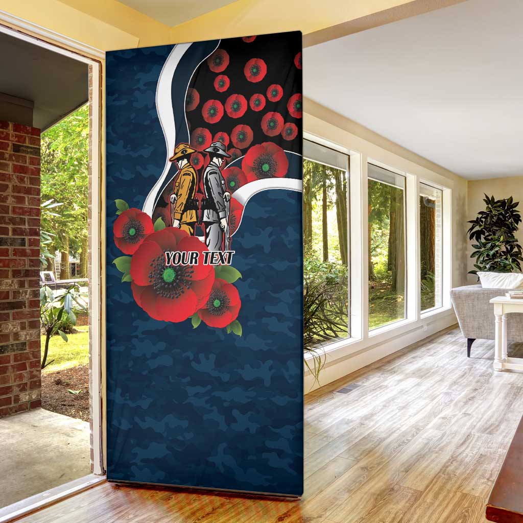 Carlton Blues ANZAC Personalised Door Cover Lest We Forget Poppy Camo