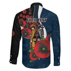 Carlton Blues ANZAC Personalised Family Matching Mermaid Dress and Hawaiian Shirt Lest We Forget Poppy Camo