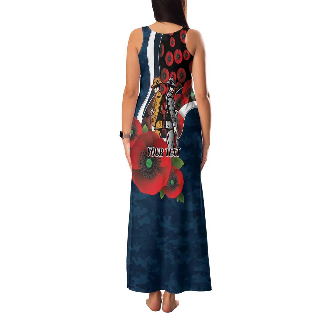 Carlton Blues ANZAC Personalised Family Matching Tank Maxi Dress and Hawaiian Shirt Lest We Forget Poppy Camo