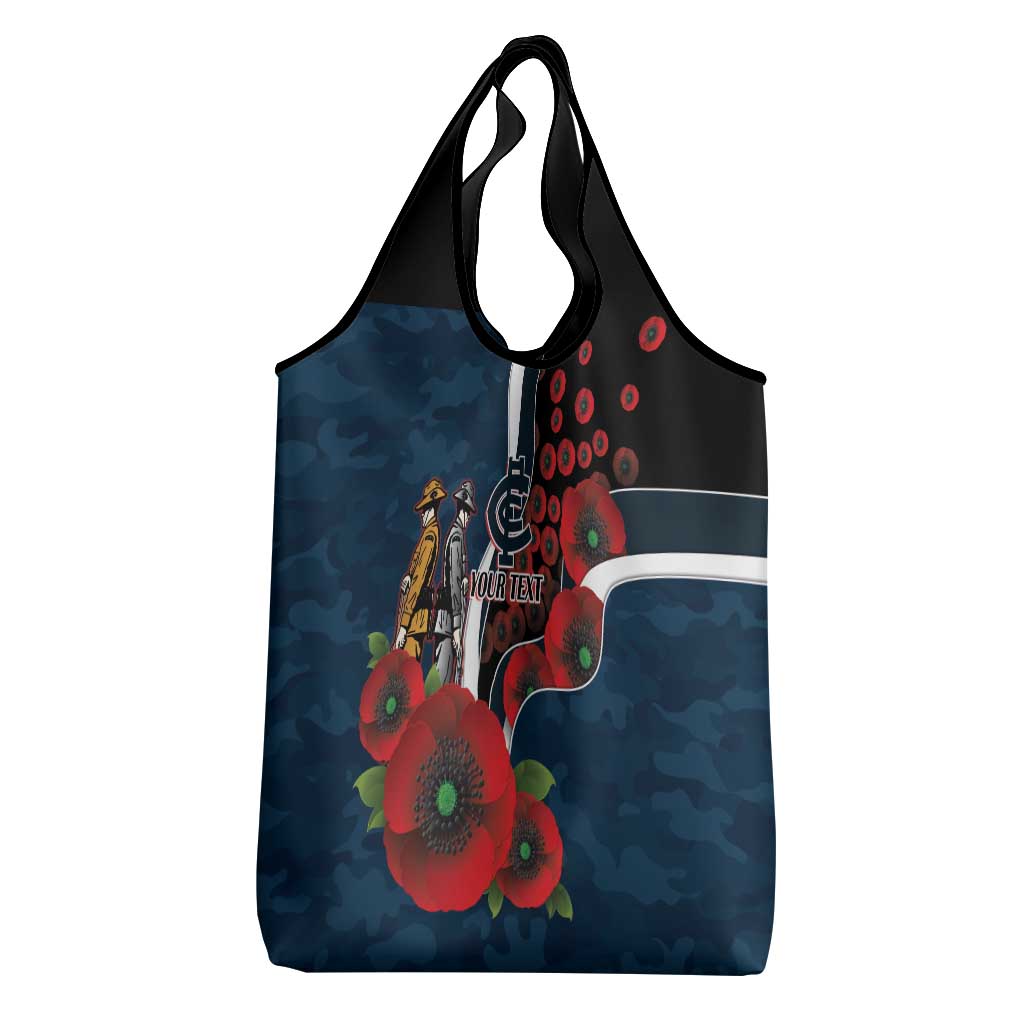Carlton Blues ANZAC Personalised Grocery Bag Lest We Forget Poppy Camo
