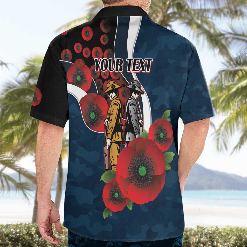 Carlton Blues ANZAC Personalised Hawaiian Shirt Lest We Forget Poppy Camo