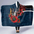 Carlton Blues ANZAC Personalised Hooded Blanket Lest We Forget Poppy Camo