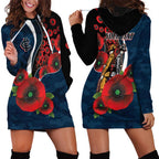 Carlton Blues ANZAC Personalised Hoodie Dress Lest We Forget Poppy Camo