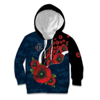 Carlton Blues ANZAC Personalised Kid Hoodie Lest We Forget Poppy Camo