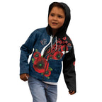 Carlton Blues ANZAC Personalised Kid Hoodie Lest We Forget Poppy Camo