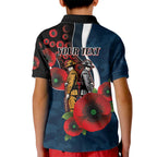 Carlton Blues ANZAC Personalised Kid Polo Shirt Lest We Forget Poppy Camo