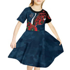 Carlton Blues ANZAC Personalised Kid Short Sleeve Dress Lest We Forget Poppy Camo
