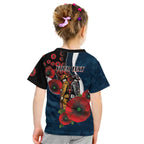 Carlton Blues ANZAC Personalised Kid T Shirt Lest We Forget Poppy Camo
