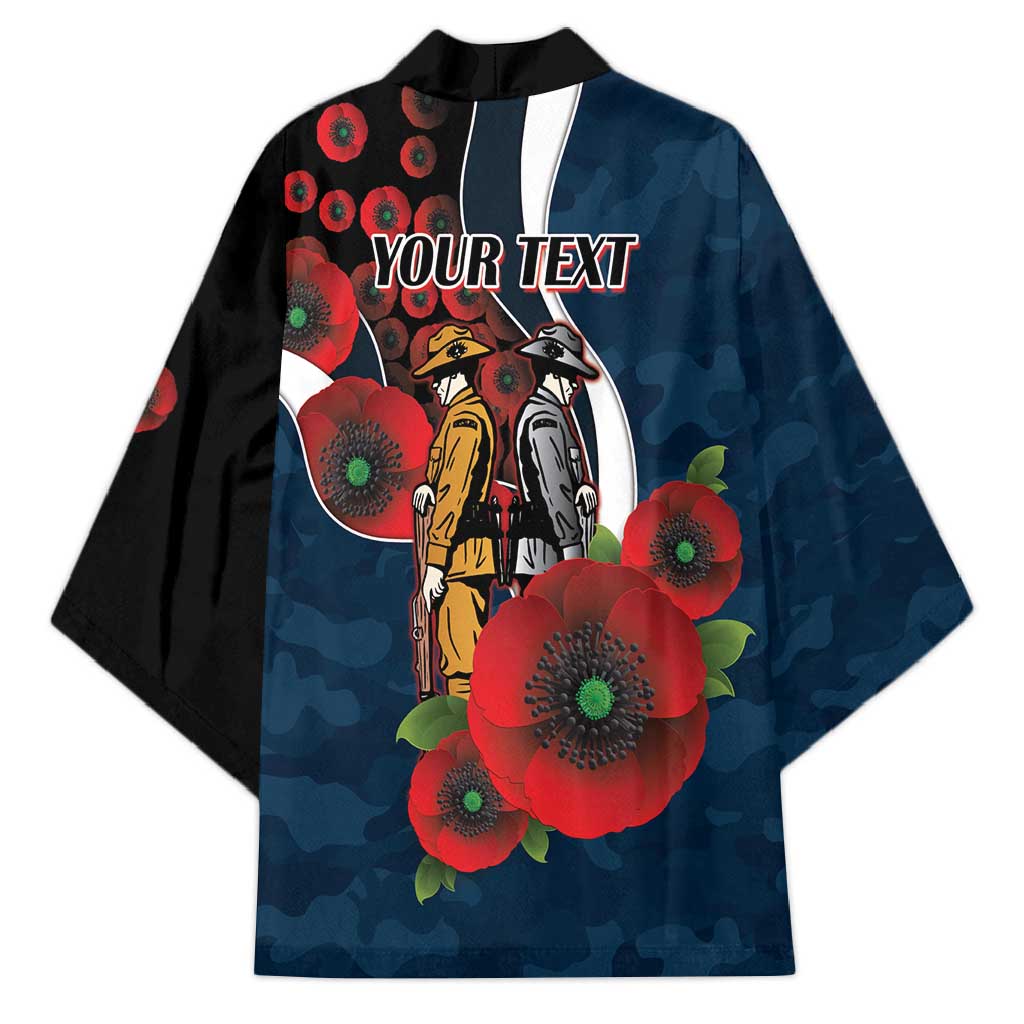 Carlton Blues ANZAC Personalised Kimono Lest We Forget Poppy Camo