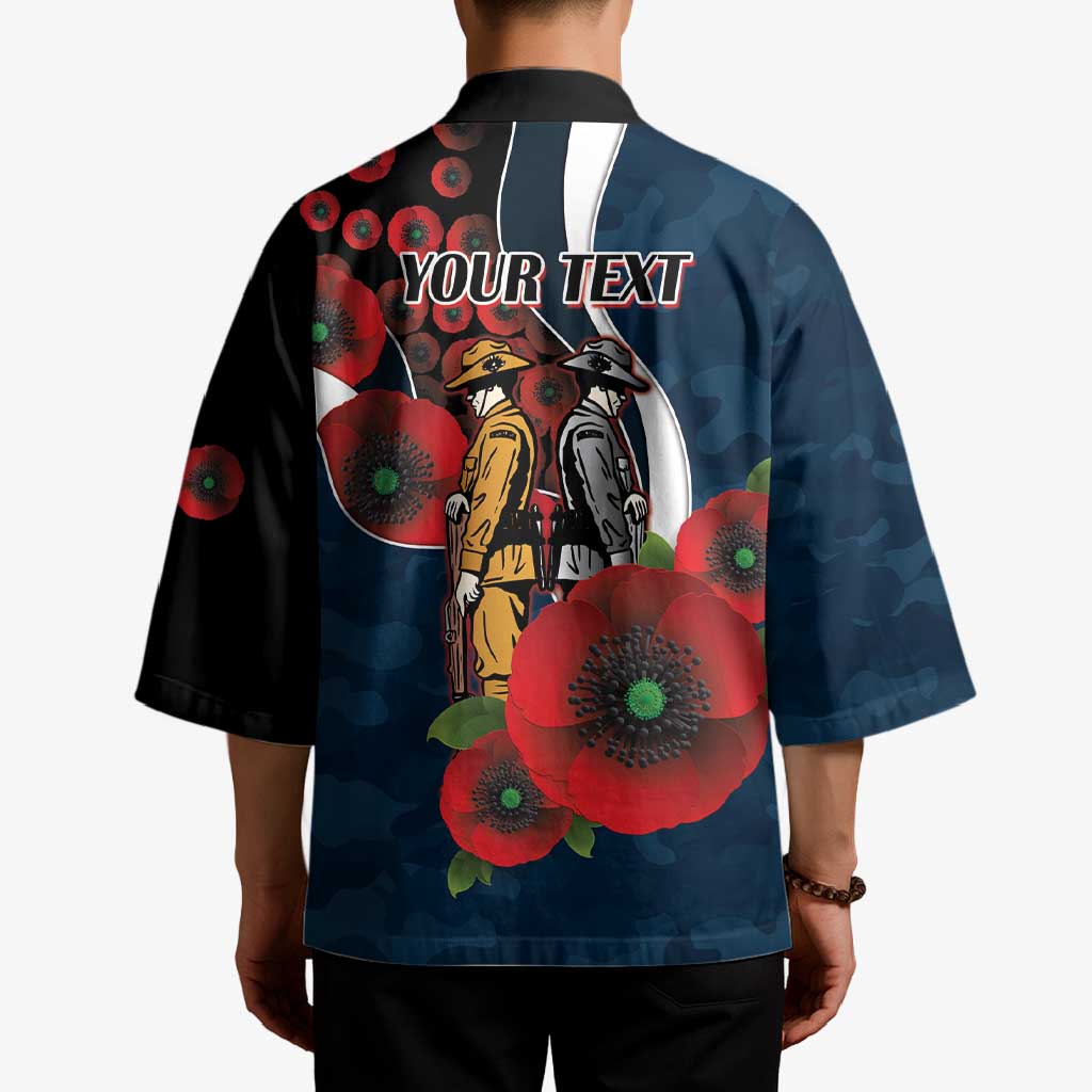 Carlton Blues ANZAC Personalised Kimono Lest We Forget Poppy Camo