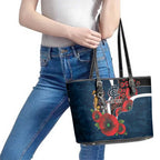 Carlton Blues ANZAC Personalised Leather Tote Bag Lest We Forget Poppy Camo