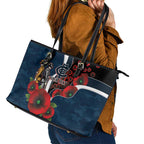 Carlton Blues ANZAC Personalised Leather Tote Bag Lest We Forget Poppy Camo
