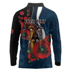 Carlton Blues ANZAC Personalised Long Sleeve Polo Shirt Lest We Forget Poppy Camo