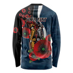 Carlton Blues ANZAC Personalised Long Sleeve Shirt Lest We Forget Poppy Camo