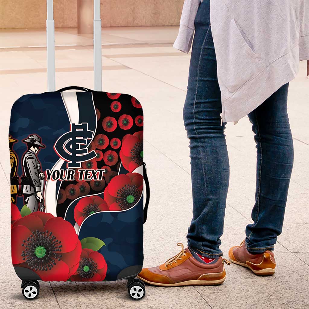 Carlton Blues ANZAC Personalised Luggage Cover Lest We Forget Poppy Camo