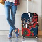 Carlton Blues ANZAC Personalised Luggage Cover Lest We Forget Poppy Camo