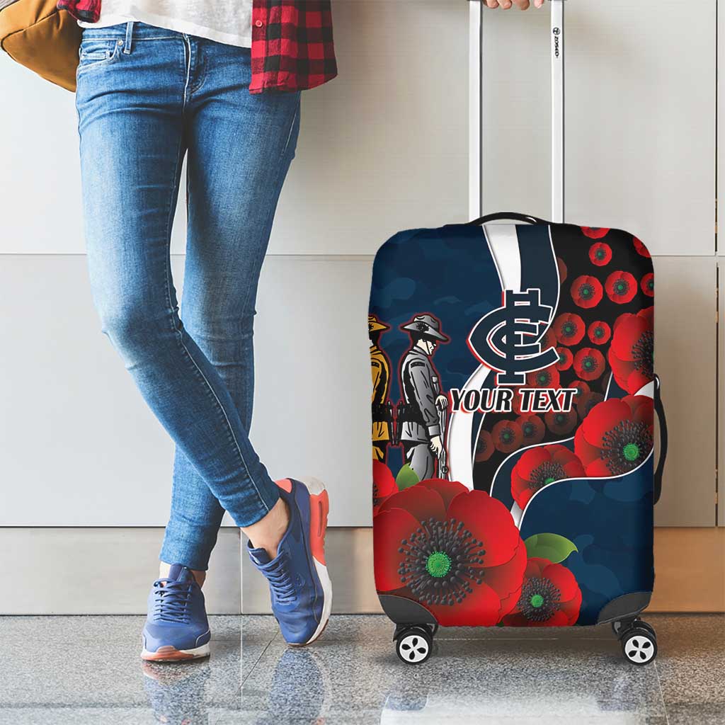 Carlton Blues ANZAC Personalised Luggage Cover Lest We Forget Poppy Camo
