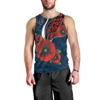 Carlton Blues ANZAC Personalised Men Tank Top Lest We Forget Poppy Camo