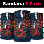 Carlton Blues ANZAC Personalised Neck Gaiter Lest We Forget Poppy Camo
