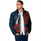 Carlton Blues ANZAC Personalised Padded Jacket Lest We Forget Poppy Camo