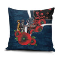 Carlton Blues ANZAC Personalised Pillow Cover Lest We Forget Poppy Camo
