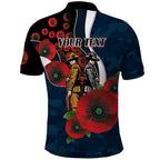 Carlton Blues ANZAC Personalised Polo Shirt Lest We Forget Poppy Camo