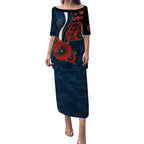 Carlton Blues ANZAC Personalised Puletasi Lest We Forget Poppy Camo