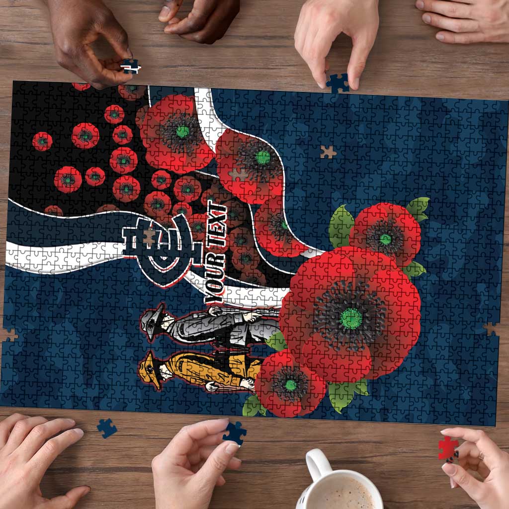 Carlton Blues ANZAC Personalised Puzzle Lest We Forget Poppy Camo