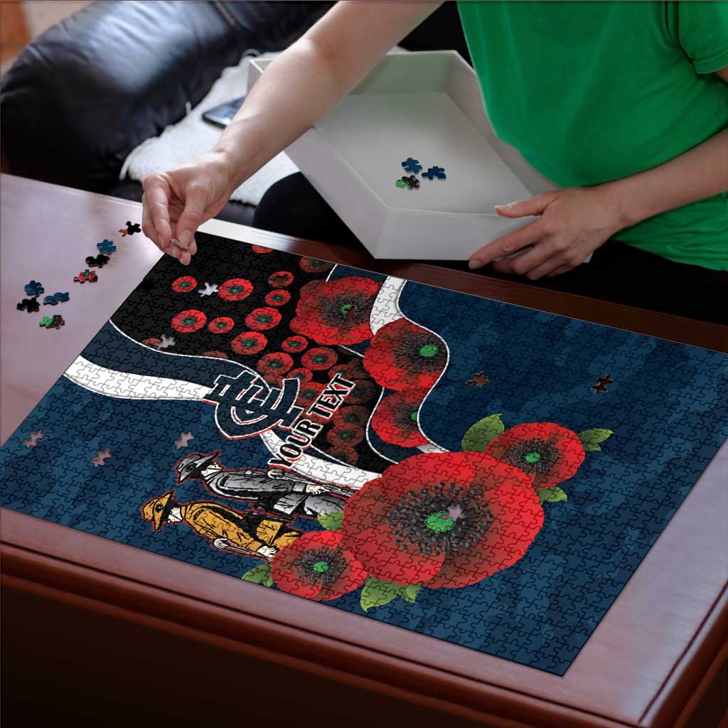 Carlton Blues ANZAC Personalised Puzzle Lest We Forget Poppy Camo