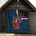 Carlton Blues ANZAC Personalised Quilt Lest We Forget Poppy Camo