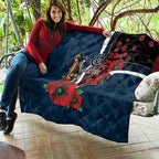 Carlton Blues ANZAC Personalised Quilt Lest We Forget Poppy Camo