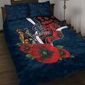 Carlton Blues ANZAC Personalised Quilt Bed Set Lest We Forget Poppy Camo