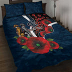 Carlton Blues ANZAC Personalised Quilt Bed Set Lest We Forget Poppy Camo