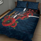 Carlton Blues ANZAC Personalised Quilt Bed Set Lest We Forget Poppy Camo
