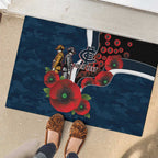 Carlton Blues ANZAC Personalised Rubber Doormat Lest We Forget Poppy Camo